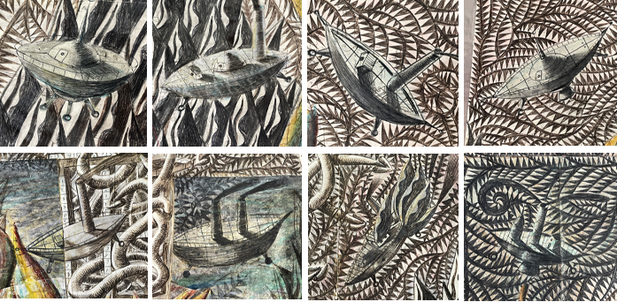 Mike Goodlett: vessels found in triptych book (author’s collection)